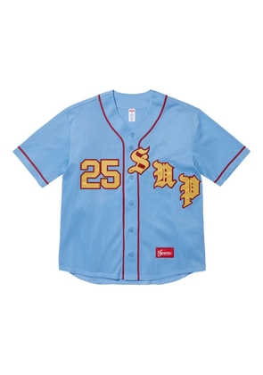 Supreme Old English 'SS 25 - Light Blue' baseball jersey