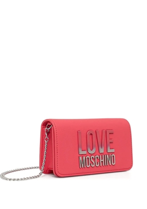 Love Moschino logo-plaque chain crossbody bag - Pink