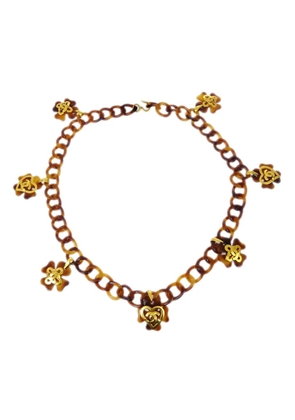 CHANEL Pre-Owned 1995 Clover chain belt - Brown