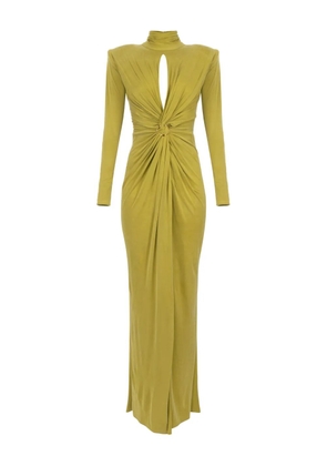 Elisabetta Franchi high-neck draped dress - Yellow