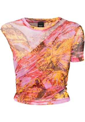 PINKO abstract-print asymmetric blouse