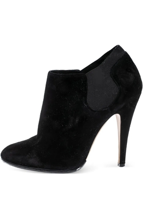 Casadei Vintage 115mm elastic-panel suede boots - Black
