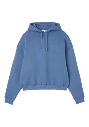 Sunnei logo-embossed hoodie - Blue