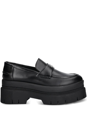 HUGO logo platform loafers - Black