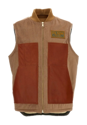 Junya Watanabe MAN logo-patch gilet - Brown