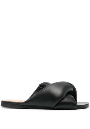 JW Anderson leather flat sandals - Black