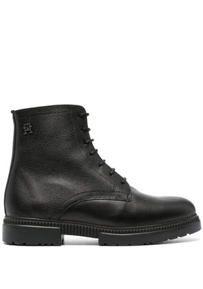 Tommy Hilfiger lace-up leather boots - Black