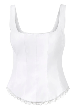 Alejandra Alonso Rojas broderie-trim corset top - White