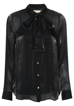 Michael Michael Kors crinkled pussy-bow shirt - Black