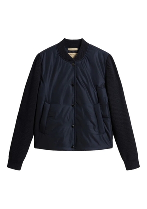 Woolrich quilted knit-sleeve bomber jacket - Blue