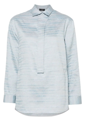 Emporio Armani striped linen-blend shirt - Blue