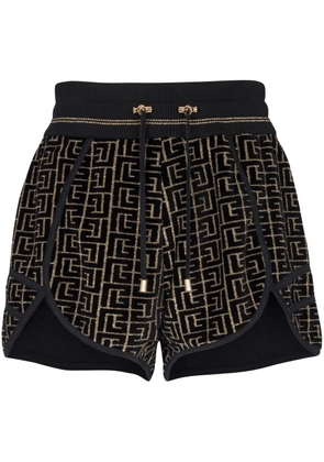 Balmain monogram running shorts - Black