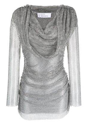 Giuseppe Di Morabito crystal-embellished mesh minidress - Silver
