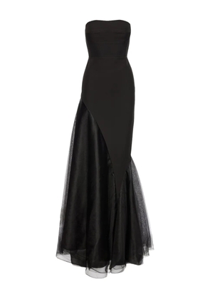V:PM ATELIER Linda strapless-fishtail maxi dress - Black