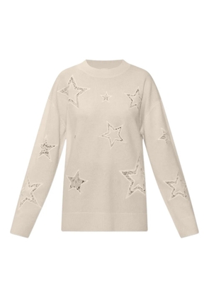 LoveShackFancy star-lace sweater - Neutrals