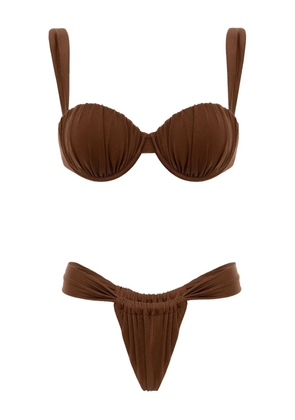 Noire Swimwear ruched balconette biquini - Brown
