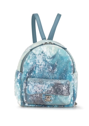 CHANEL Pre-Owned 2018 Sequin Tricolor Waterfall backpack - Blue