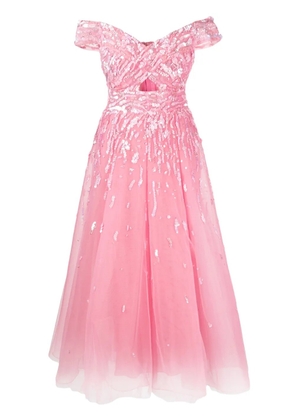 Zuhair Murad off-shoulder embellished gown - Pink
