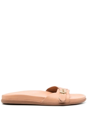 Ancient Greek Sandals Odi buckle-fastened slides - Neutrals