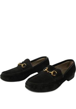 Gucci Pre-Owned Horsebit suede loafers - Black