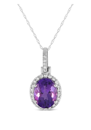 LB Exclusive 14K white gold diamond and amethyst necklace - Silver