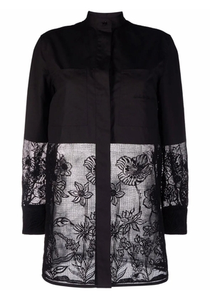 Ferragamo longline cordonetto lace shirt - Black