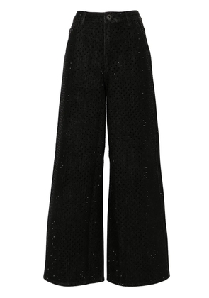 Self-Portrait rhinestone-embellished jeans - Black