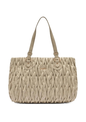 LIU JO medium quilted logo tote bag - Neutrals