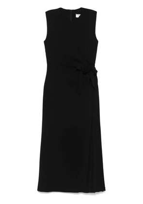 NISSA floral-appliqué midi dress - Black