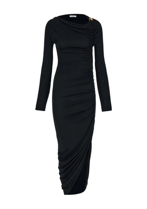 Ferragamo boat-neck ruched asymmetric dress - Black