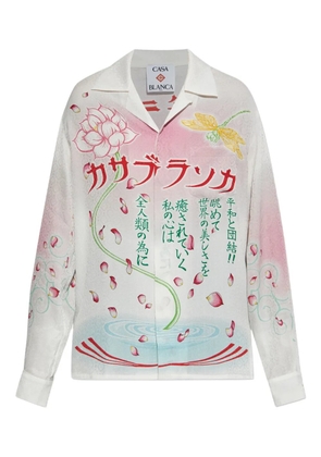 Casablanca printed silk shirt - White