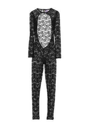 Maison Close Flashback long-sleeve backless jumpsuit - Black