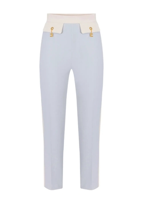 Elisabetta Franchi contrast-waistband side-stripe trousers - Blue