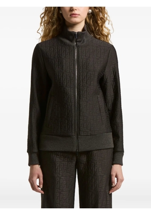 Peserico logo-pattern zip-up sweatshirt - Brown
