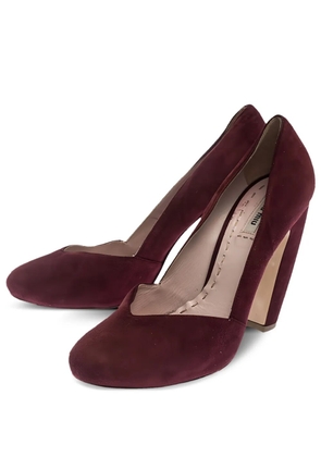 Miu Miu Pre-Owned 120mm suede pumps - Red