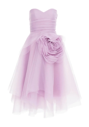 Ana Radu floral-appliqué strapless dress - Pink