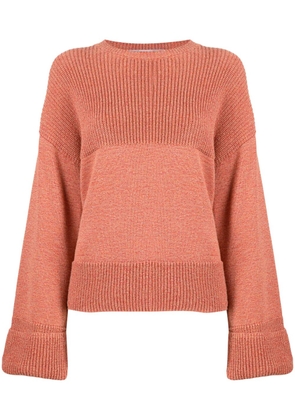 Off-White colour-block ribbed-knit jumper - Orange