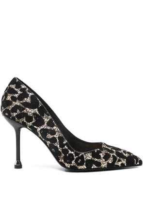 LIU JO glitter leopard pumps - Black