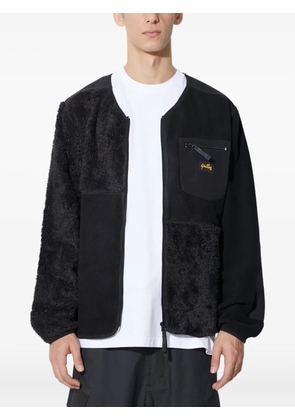 stan ray fleece panelled zip-up jacket - Black
