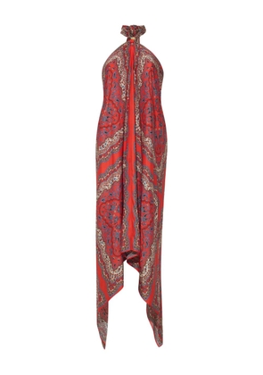 Cara Cara Twist paisley asymmetric dress - Red