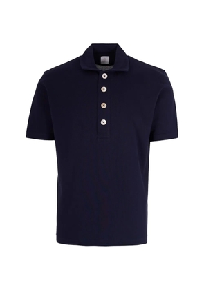 Eleventy buttoned short-sleeve polo shirt - Blue