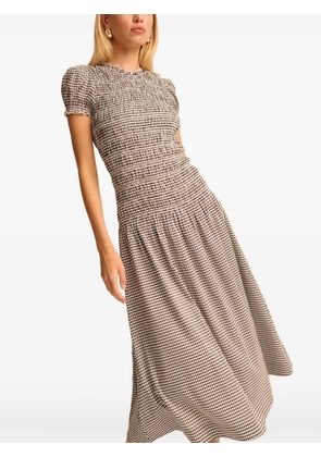 Reformation gingham smocked dress - Neutrals
