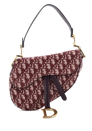 Christian Dior Pre-Owned Saddle Handbag Oblique Canvas Medium shoulder bag - Red