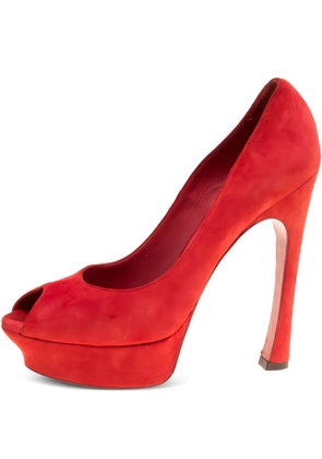 Saint Laurent Pre-Owned 145mm platform pumps - Red