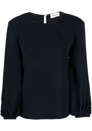P.A.R.O.S.H. bishop sleeves round-neck blouse - Blue