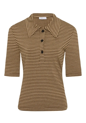 Rosetta Getty striped short-sleeve polo top - Neutrals