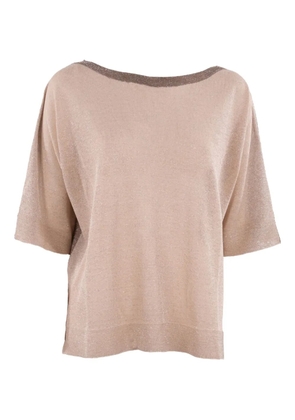 D.Exterior lurex-detail knitted top - Brown