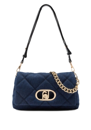 LIU JO medium LaPuffy quilted denim chain shoulder bag - Blue