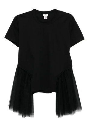 Noir Kei Ninomiya tulle-sleeved T-shirt - Black
