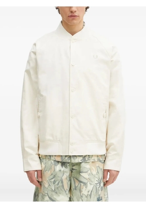 Fred Perry logo-embroidered shirt jacket - White